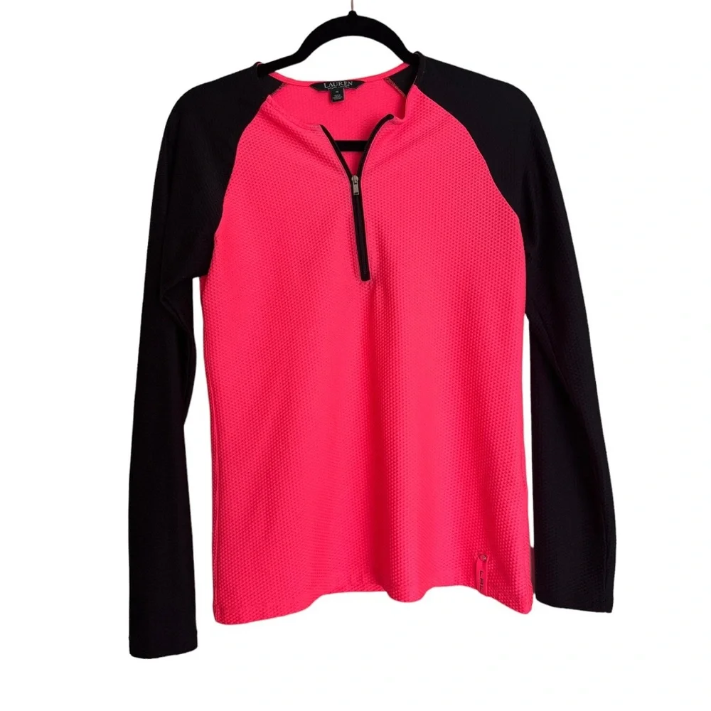 Ralph Lauren | Women’s 1/4 Zip Lightweight Pink & Black Jacket Size: Med… - Picture 1 of 2